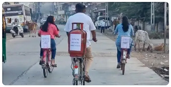 gujarat-polls-congress-mla-carries-‘gas-cylinder’-on-his-bicycle-to-cast-vote