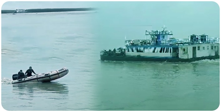 Ferry with 63 Passengers, 19 Vehicles Stranded in Brahmaputra River in Assam