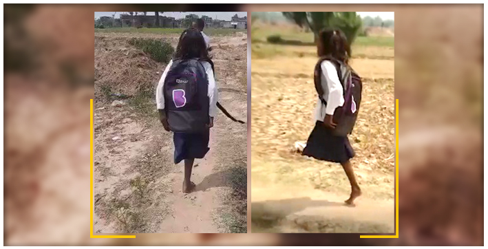 10-Year-Old Bihar Girl Goes To School on One Leg 

