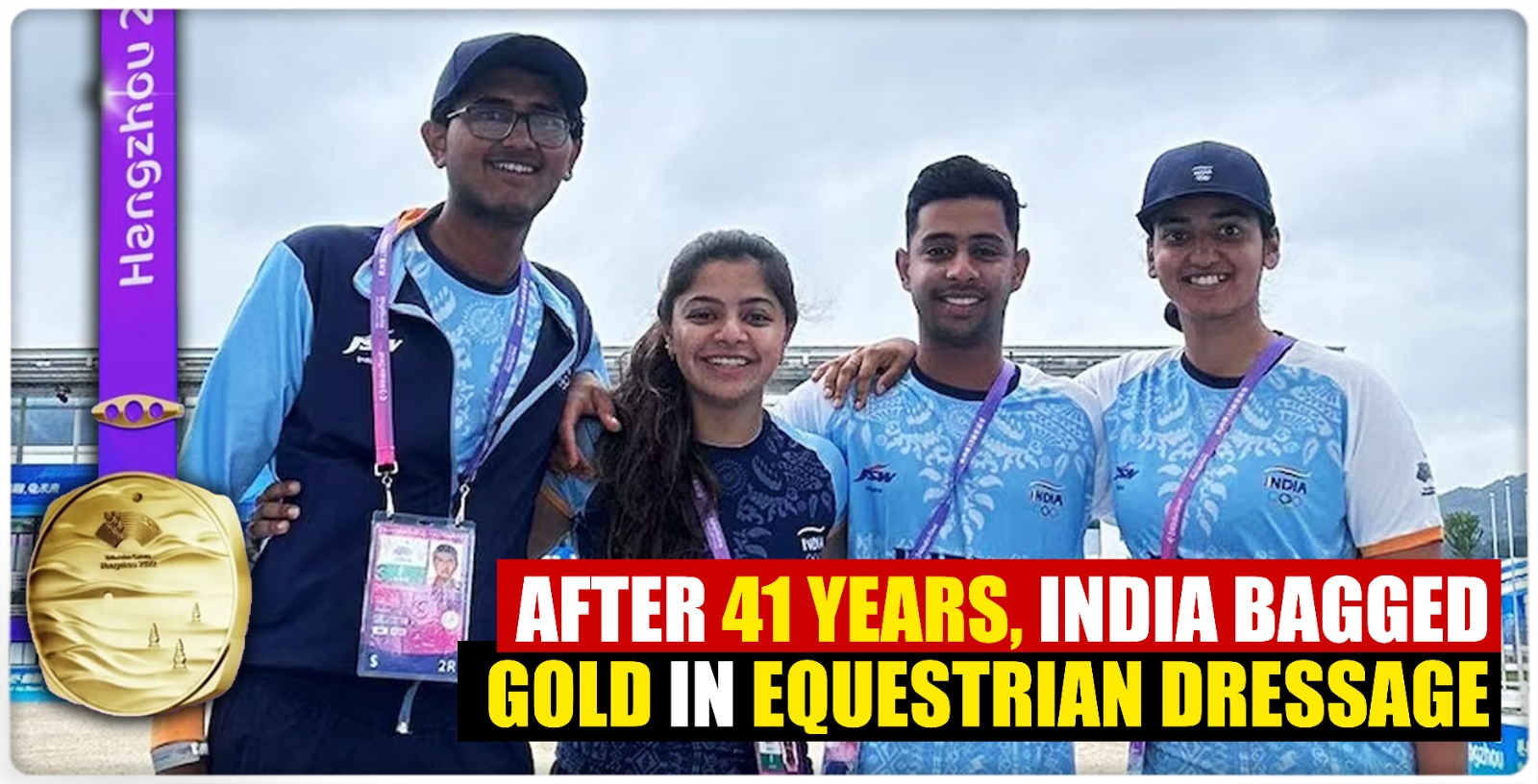 Asian Games 2023: Team India Wins Gold in Equestrian Dressage After 41 Years