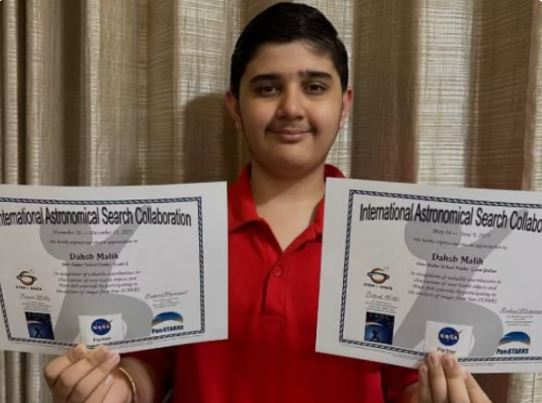 Noida Teen, Daksh Malik, Makes History by Discovering Asteroid and Earning the Right to Name It