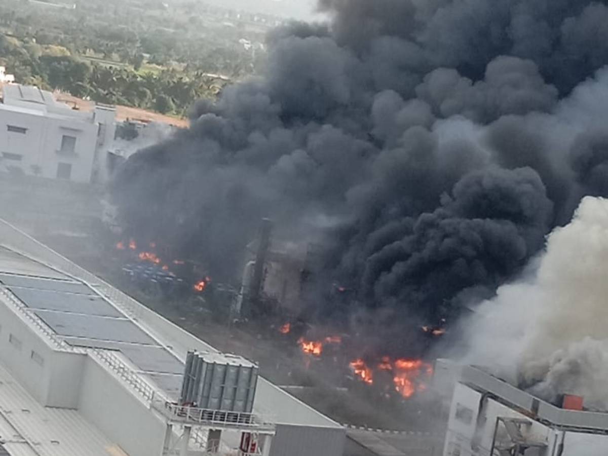 Massive Blaze Erupts at Tata Electronics Manufacturing Unit in Hosur; No Injuries Reported