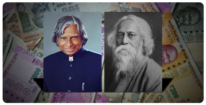 images-of-tagore-and-kalam-on-india’s-banknotes