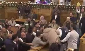 chaos-erupts-in-jammu-and-kashmir-assembly-as-khurshid-ahmad-sheikh-displays-art