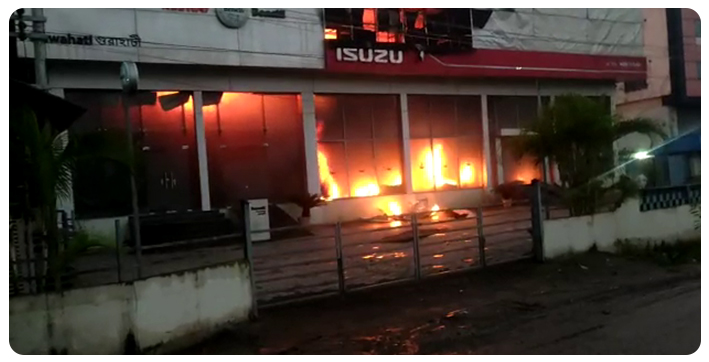 Car Showroom Gutted into Fire in Guwahati 