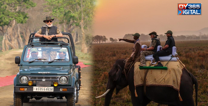 pm-modi-takes-elephant-jeep-safari-in-kaziranga-national-park