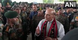 Defence Minister Rajnath Singh Meets Army Troops in Manipur