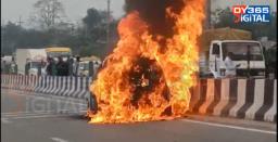 Assam: Vehicle catches fire in Guwahati, no injuries reported