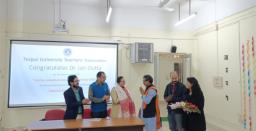 Tezpur University Teachers’ Association Felicitates Dr. Juri Dutta for Bagging Sahitya Akademi Award 